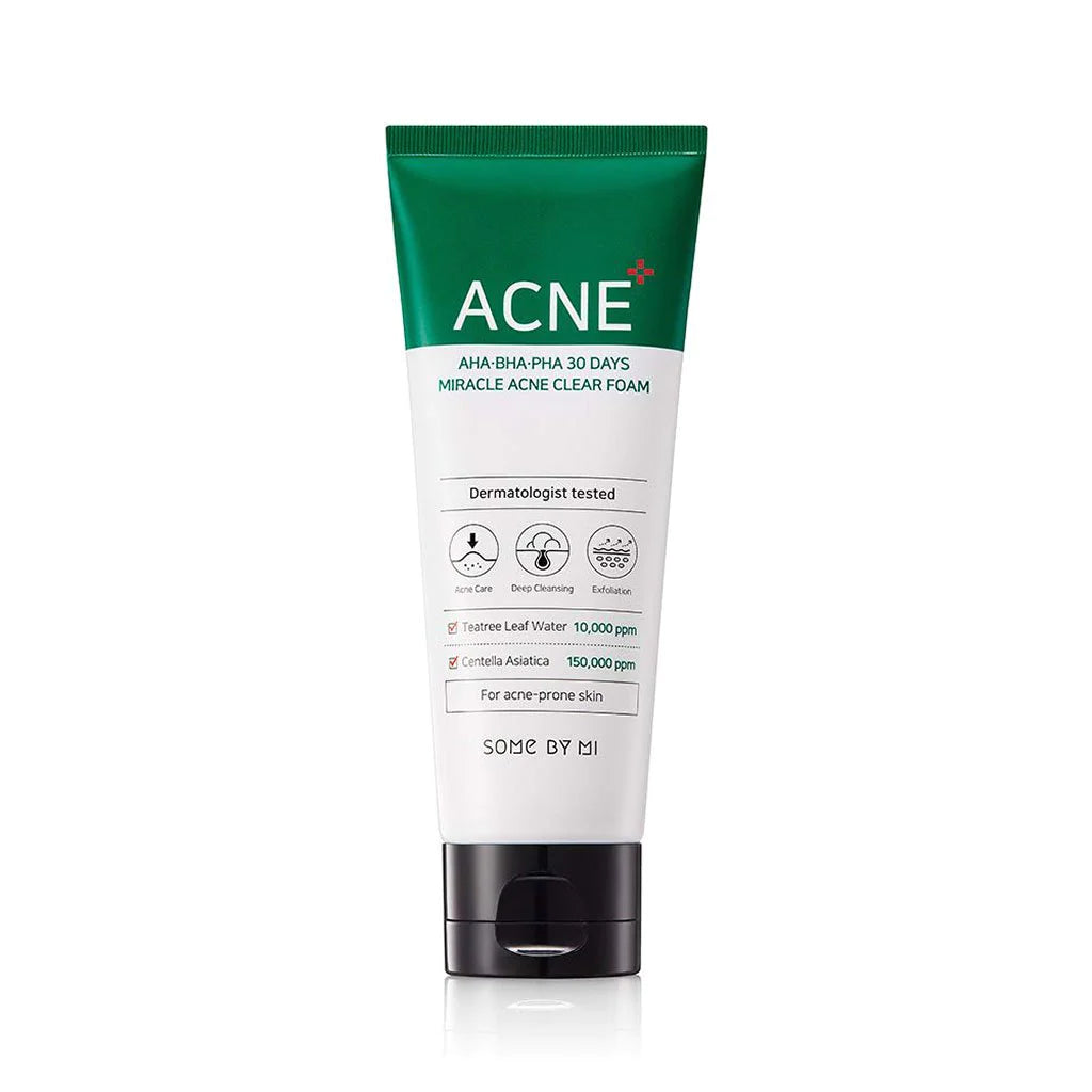 Some By Mi - AHA,BHA,PHA 30DAYS Miracle Acne Clear Foam 100ml - Bambi Glow