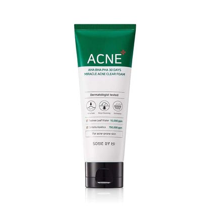 Some By Mi - AHA,BHA,PHA 30DAYS Miracle Acne Clear Foam 100ml - Bambi Glow