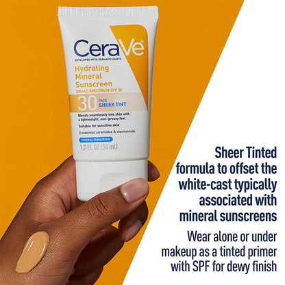 CeraVe Hydrating Mineral Sunscreen Spf 30